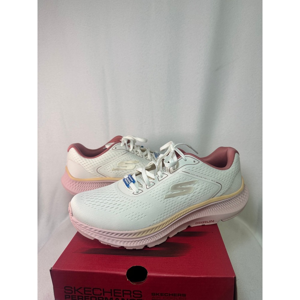 Skechers Go Run Consistent 2.0 Mile Marker Natural Pink Sneakers 128607 Women 10